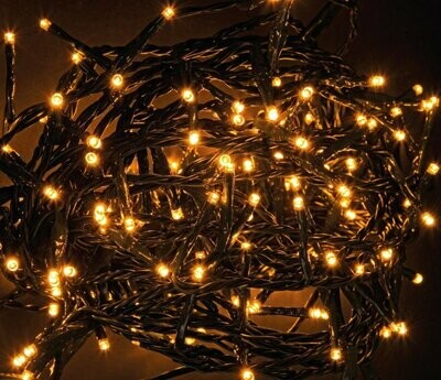 BIZZOTTO - CATENA 300 LED BIANCO CALDO 3MM FILO VERDE IP44