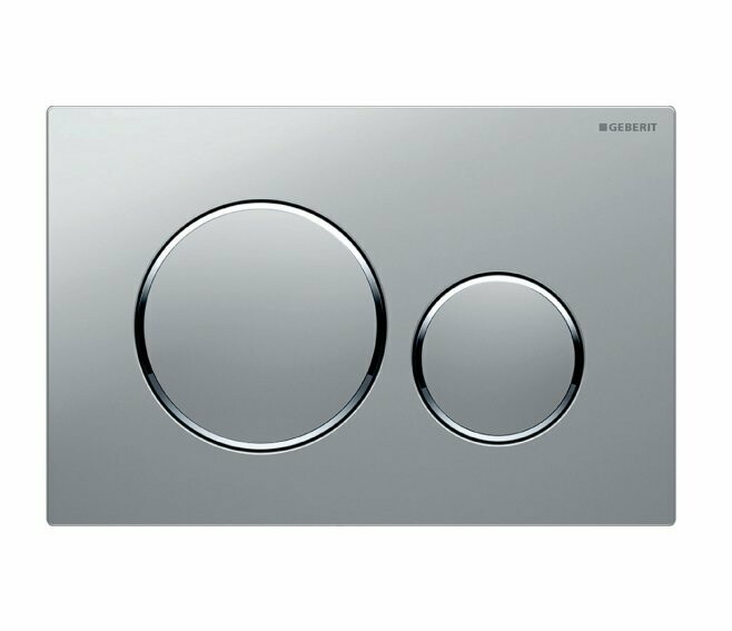 GEBERIT - SIGMA20 PLACCA DI COMANDO DOPPIO TASTO CROMO SATINATO / ANELLI CROMO 115.882.JQ.1