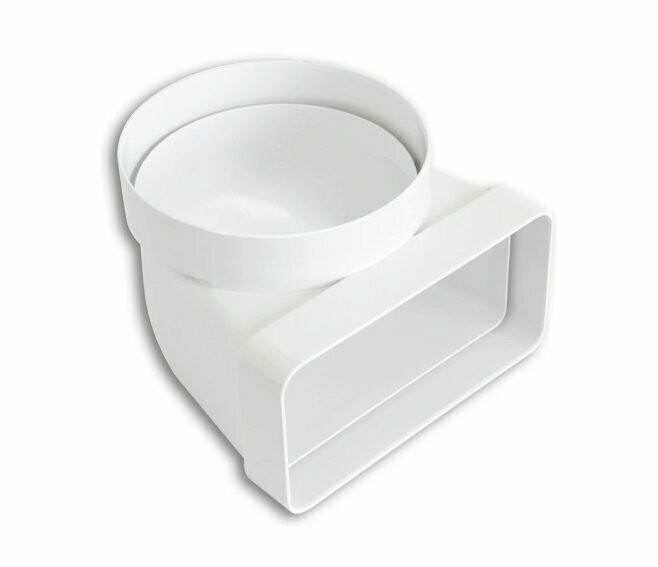 EDIL PLAST - LA VENTILAZIONE CURVA 90° VERTICALE CANALIZZATA DA Ø 125 A 150X70 MM BIANCO CGV157B