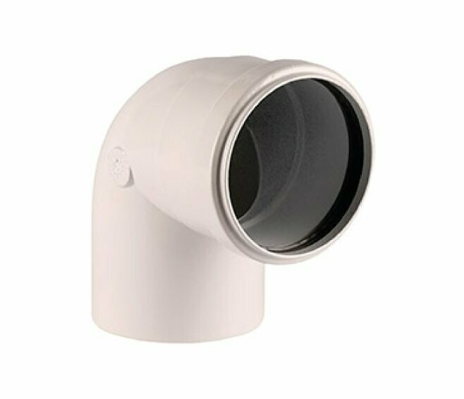 ATI - CURVA 90° IN ALLUMINIO MONOPARETE M/F DN. 60 MM BIANCO 2-96PMF