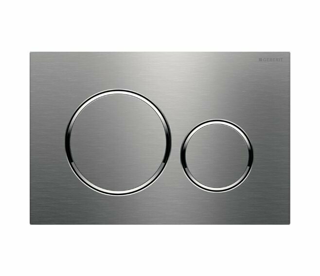 GEBERIT - SIGMA20 PLACCA DI COMANDO DOPPIO TASTO SPAZZOLATO / ANELLI LUCIDATO 115.882.SN.1