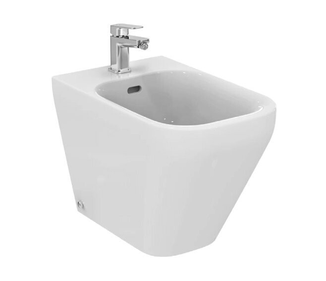 IDEAL STANDARD - TONIC II BIDET FILO PARETE A TERRA FINEFIRECLAY BIANCO COPRIPILETTA IN CERAMICA K523801