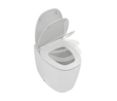 IDEAL STANDARD - DEA VASO A TERRA FILO PARETE AQUABLADE CON SEDILE SLIM CHIUSURA RALLENTATA T349101