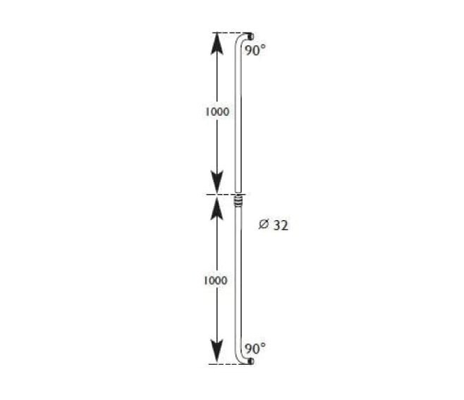 CR - TUBO A CACCIATA PER CASSETTA DI SCARICO ALTA DA INCASSO DN. 32 2 PEZZI 2 CURVE 90°