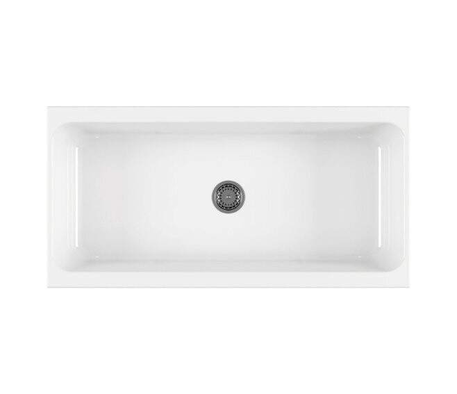 GALASSIA - NINIVE LAVABO AD APPOGGIO A CANALE 90 CM. CERAMICA BIANCO 2005