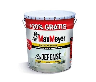 MAXMEYER - BIODEFENCE PITTURA BIANCA ANTIMUFFA PER INTERNI PRONTA ALL'USO 10 + 2 LT.