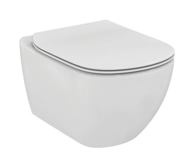 IDEAL STANDARD - TESI VASO WC SOSPESO AQUABLADE CON FISSAGGI NASCOSTI E SEDILE SLIM T465301