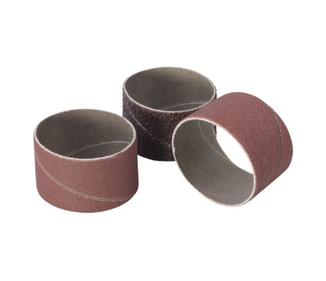 WOLFCRAFT - SET RICAMBIO N.3 NASTRI ABRASIVI GRANA 50, 80 E 150 PER MOLA CILINDRICA RIGIDA Ø45X30 MM​. 2039000