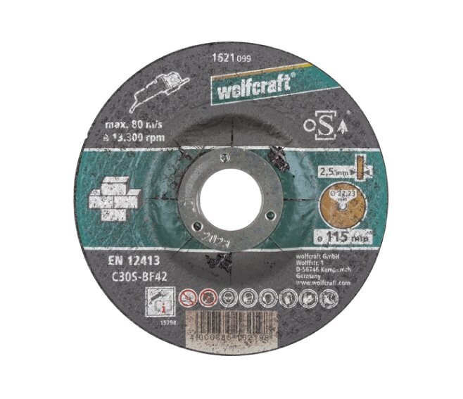 WOLFCRAFT - DISCO DA TAGLIO PER PIETRA Ø 115 MM. A CENTRO DEPRESSO 1621099