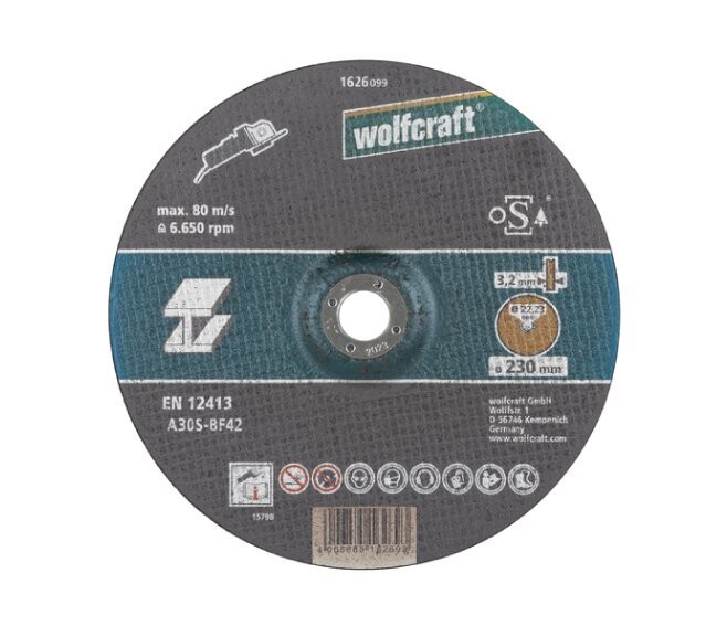 WOLFCRAFT - DISCO DA TAGLIO PER METALLO Ø 230 MM. A CENTRO DEPRESSO 1626099