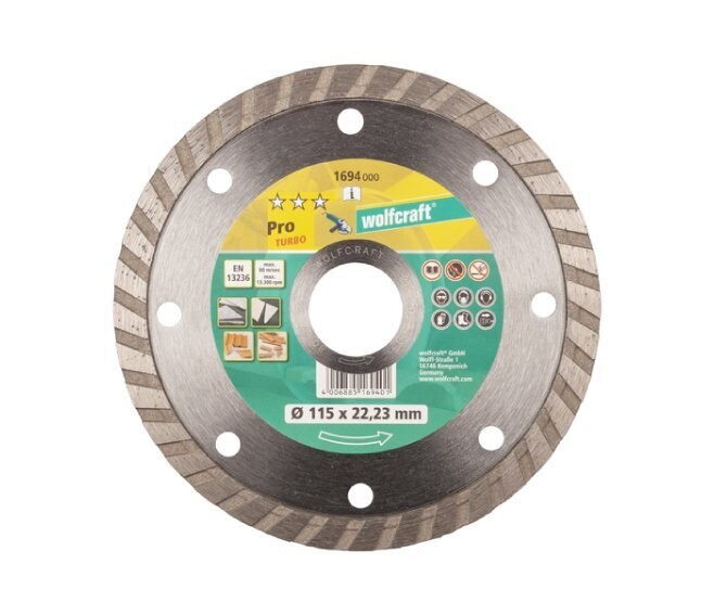 WOLFCRAFT - DISCO DA TAGLIO DIAMANTATO "PRO TURBO" Ø 115 MM. 1694000