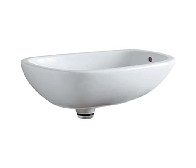 GEBERIT - CITTERIO LAVABO DA APPOGGIO ASIMMETRICO 56 CM. CON PILETTA DI SCARICO CLICK-CLACK  BIANCO KERATECT 500.543.01.1
