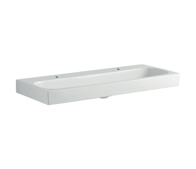 GEBERIT - CITTERIO LAVABO 120 CM. IN GRES PORCELLANATO CON 2 FORI E TAPPO PER PILETTA BIANCO KERATECT 500.553.01.1