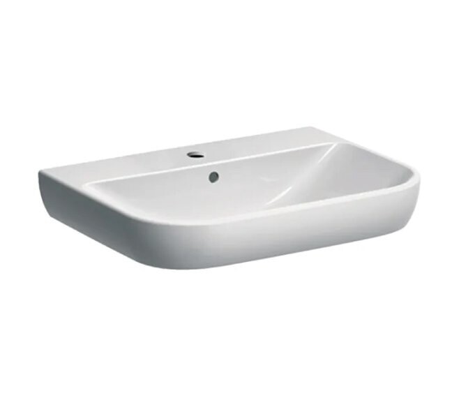 GEBERIT - SMYLE LAVABO MONOFORO 65 CM. IN VETROCHINA BIANCO 500.230.01.1