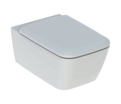 GEBERIT - ICON SQUARE VASO SOSPESO RIMFREE A CACCIATA CON FISSAGGIO NASCOSTO E SEDILE WC SOFT-CLOSE BIANCO 500.807.00.1