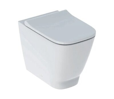 GEBERIT - SMYLE SQUARE VASO A PAVIMENTO RIMFREE BTW FILO PARETE A CACCIATA CON SEDILE WC SOFT-CLOSE BIANCO 500.829.00.1