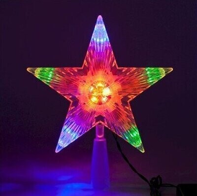 LOTTI - PUNTALE LED A STELLA CON EFFETTO VISUAL 10 LED ON/OFF CLASSIC MULTICOLORE A BATTERIA 30671