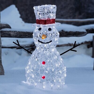 LOTTI - PUPAZZO DI NEVE 3D H.70 CM. 160 LED BIANCO FREDDO USO INTERNO / ESTERNO LUCE FISSA + 7 GIOCHI 68056