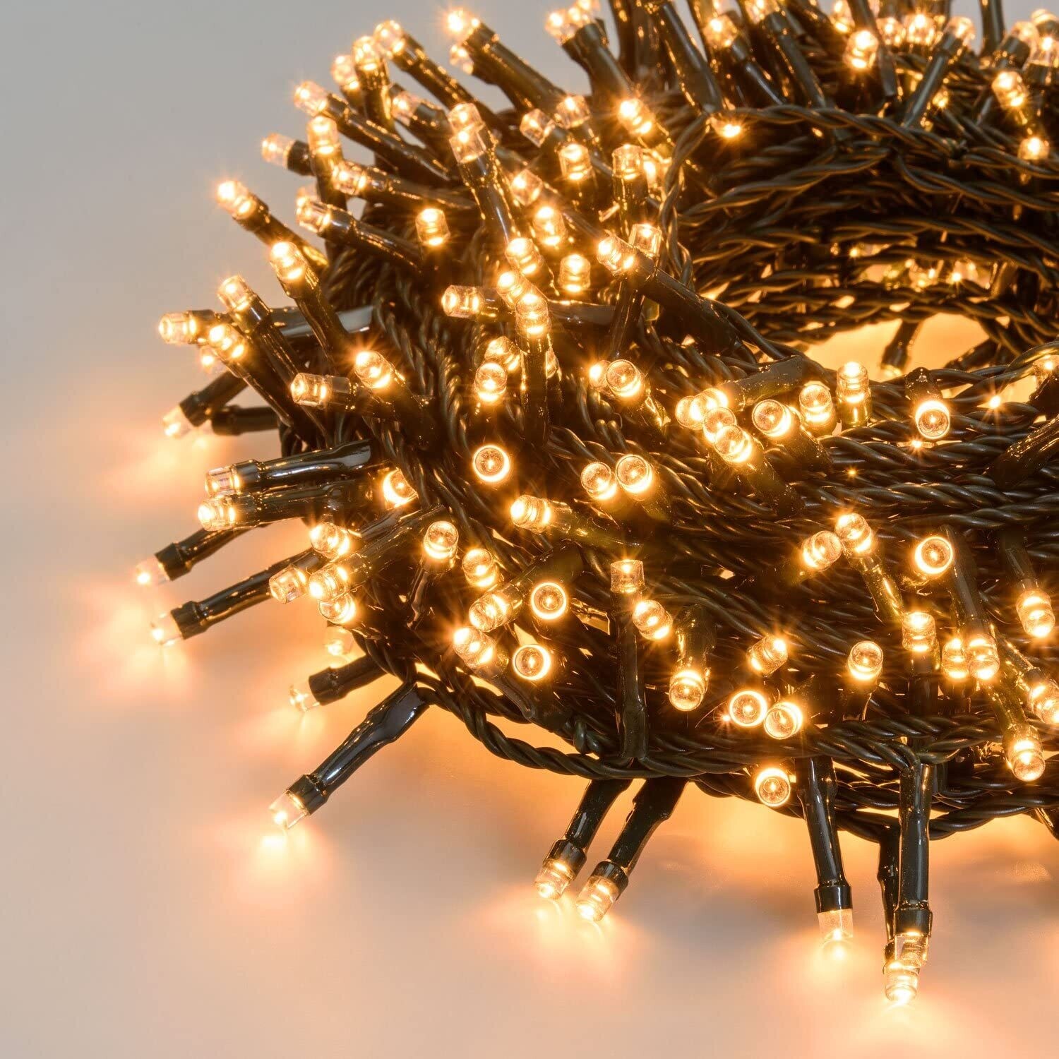LOTTI - CATENA TLE 24,5 MT. 600 LED BIANCO CALDO CLASSIC 5 MM. CON MEMORY CONTROLLER LUCE FISSA + 7 GIOCHI 40045