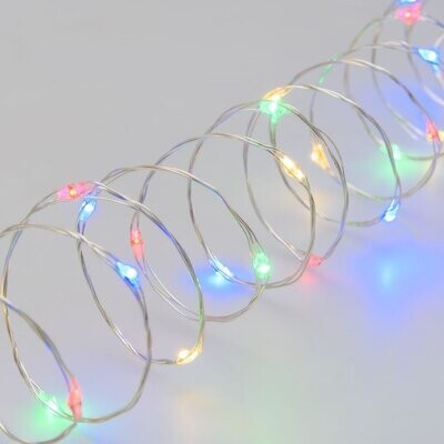 LOTTI - CATENA LINEARE ARGENTO 1 MT. CON 10 MICROLED MULTICOLORE 65727
