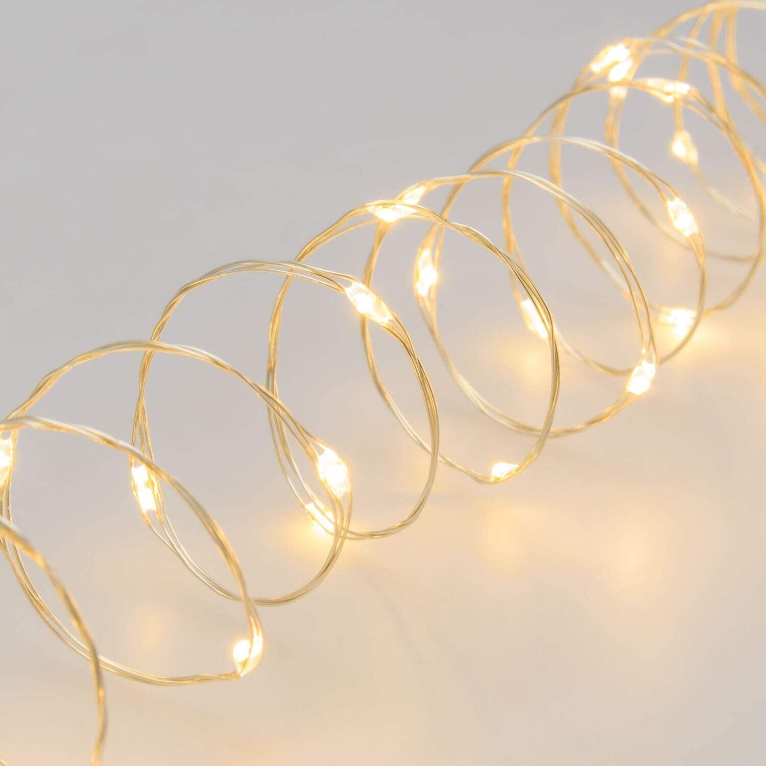 LOTTI - CATENA LINEARE ARGENTO 1 MT. CON 10 MICROLED BIANCO CALDO CLASSICO 65703