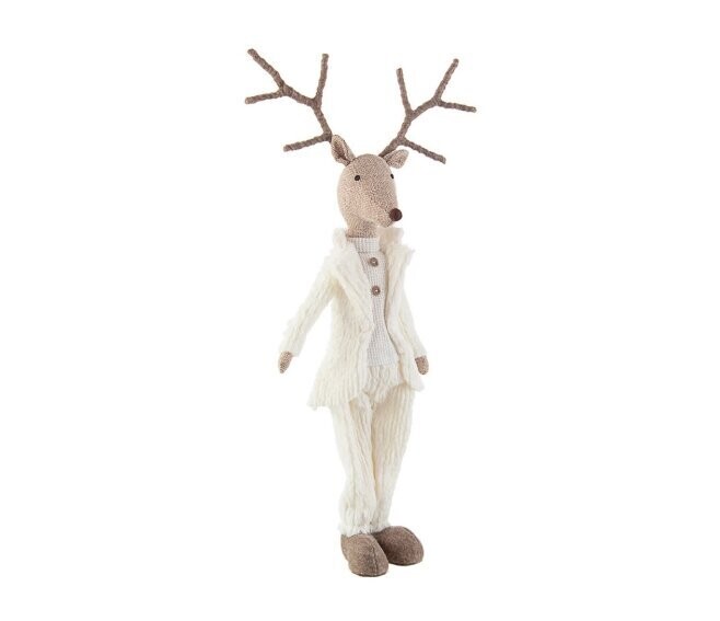 BIZZOTTO - RENNA MAGGIE STAND PANT BIANCO MODELLO MASCHILE H.53 CM. DECORAZIONE NATALIZIA 935717