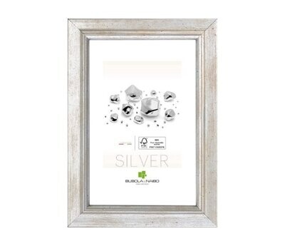 BUBOLA & NAIBO - CORNICE MARISA IN LEGNO SERIE GOLDEN & SILVER COLORE ARGENTO FORMATO A4 21 X 29,7 CM. 6280 02 MA4