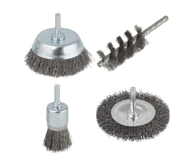 WOLFCRAFT - SET DI 4 SPAZZOLE CON FILO D'ACCIAIO 2133000