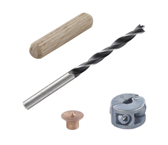 WOLFCRAFT - SET PER ESEGUIRE SPINATURE, SPINE DN. 8 MM. PUNTA PER LEGNO E ARRESTO DI PROFONDITA' 2917000