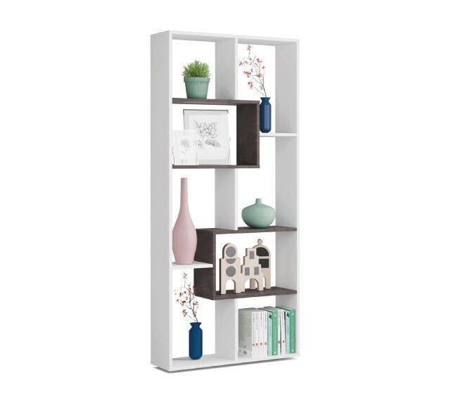 FORES - LIBRERIA SIVIGLIA MULTIPOSIZIONE CON 8 SCOMPARTI COLORE BIANCO E OSSIDO 80 X 180​ X 25 CM. OX2253A