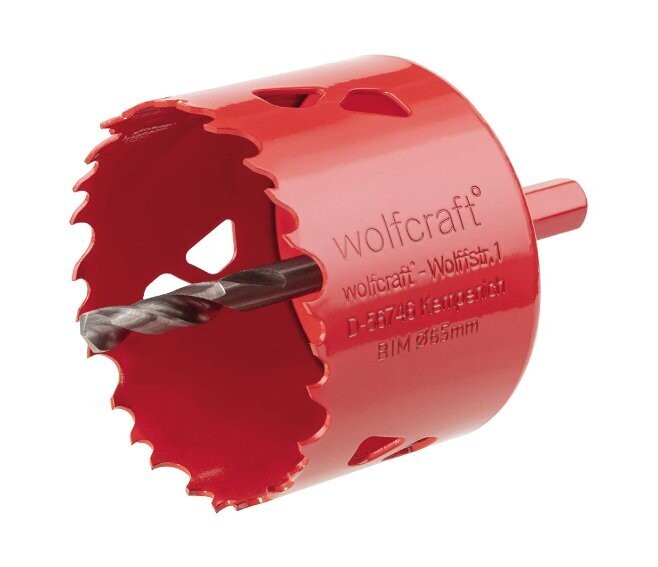 WOLFCRAFT - SEGA A TAZZA BIM PER LEGNO METALLO PLASTICA CARTONGESSO PROFONDITA' TAGLIO 40 MM. DN. 65 MM. 5473000