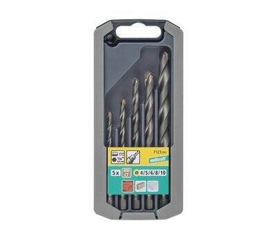 WOLFCRAFT - SET 5 PUNTE IN ACCIAIO PER PIETRA CODOLO ESAGONALE DN. 4, 5, 6, 8, 10 MM. 7123000