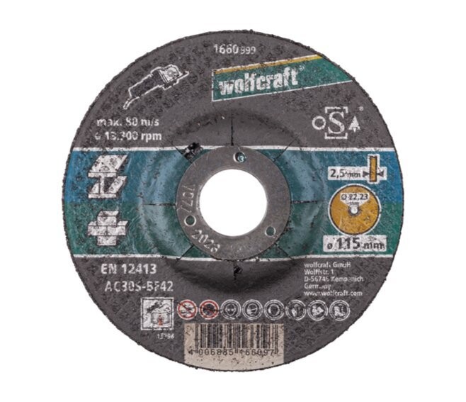 WOLFCRAFT - DISCO DA TAGLIO UNIVERSALE PER PIETRA E METALLO DN. 115 X 22,23 MM. 1660999