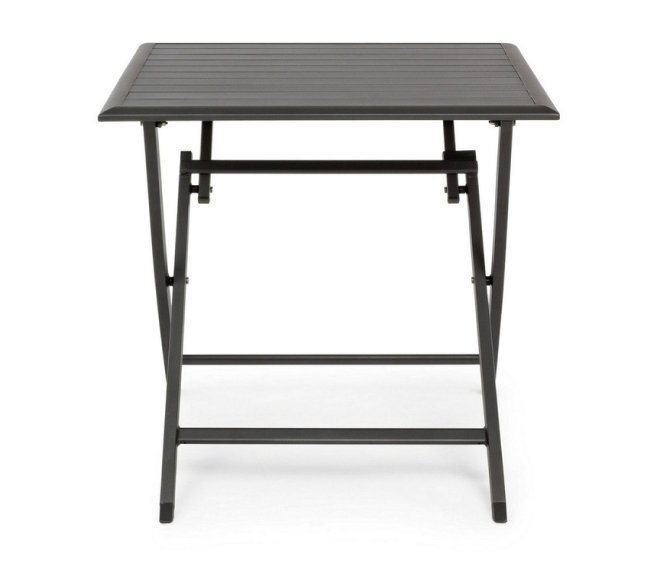 BIZZOTTO - ELIN TAVOLO IN ALLUMINIO PIEGHEVOLE ANTRACITE LH32 70 X 70 X 71 CM. 0662502