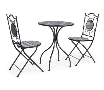 BIZZOTTO - HUSTON SET TAVOLO ROTONDO CON 2 SEDIE PIEGHEVOLI 0806175 BIZZOTTO - HUSTON SET TAVOLO ROTONDO CON 2 SEDIE PIEGHEVOLI 0806175