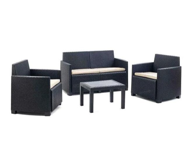 IPAE PROGARDEN - ARENA SALOTTO DA GIARDINO CON CUSCINI 4 PZ. ANTRACITE RNLC04AN