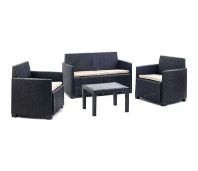 IPAE PROGARDEN - ARENA SALOTTO DA GIARDINO CON CUSCINI 4 PZ. ANTRACITE RNLC04AN