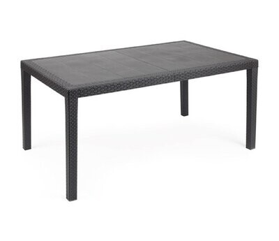 IPAE PROGARDEN - PRINCE TAVOLO RETTANGOLARE 150 X 90 X 72 CM. IN EFFETTO RATTAN ANTRACITE 01462