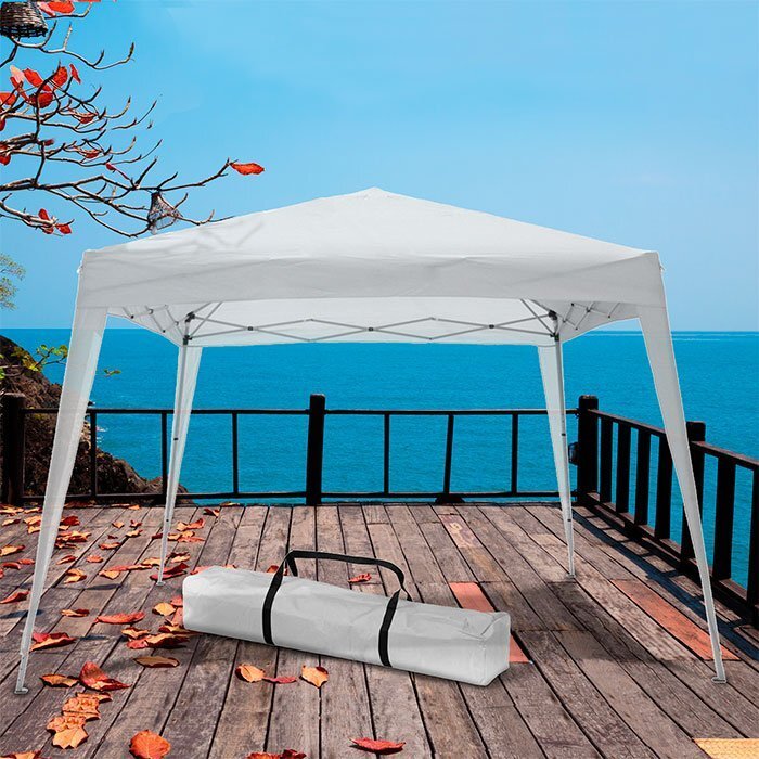 VERDELOOK - GAZEBO PIEGHEVOLE 2 X 2 MT. IN METALLO COPERTURA IN POLIESTERE BIANCO CON SACCA 787/8