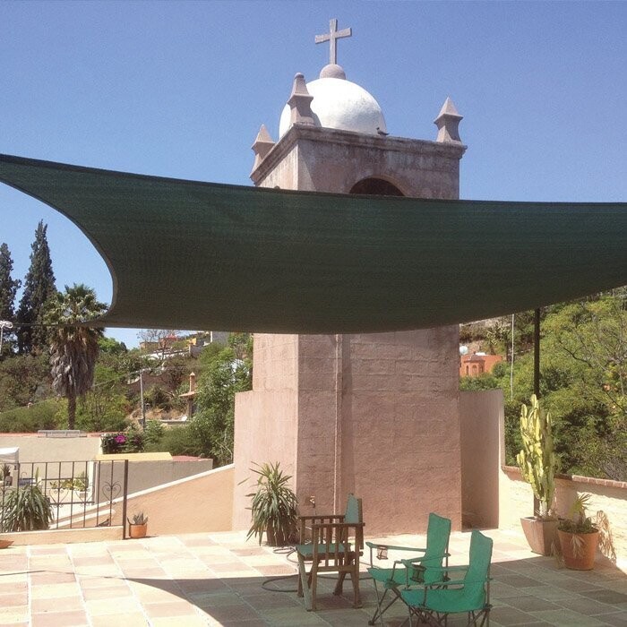 VERDELOOK - TENDA DA SOLE A VELA QUADRATA 3,6 X 3,6 MT. COLORE VERDE CON BORSA 824/4