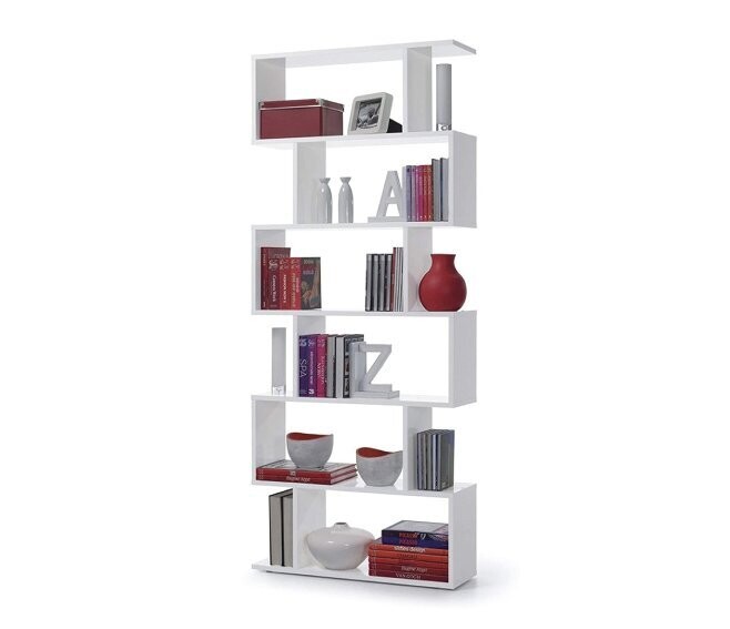 FORES - LIBRERIA ATHENA 6 SCAFFALI 80 X 25 X 192 CM. BIANCO LUCIDO 301011BO