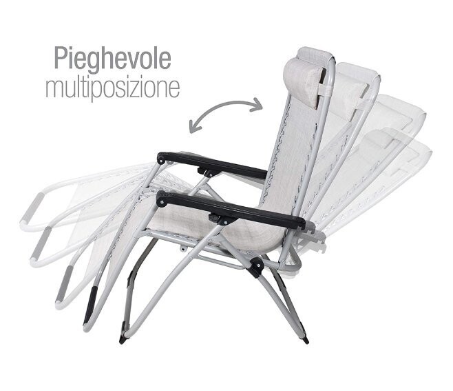 IBIZA POLTRONA SDRAIO MULTIPOSIZIONE PIEGHEVOLE GRIGIO