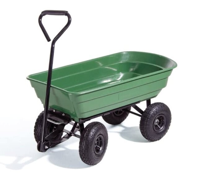 VERDELOOK - CARRELLO 4 RUOTE RIBALTABILE CON VASCA PORTATA 250 KG. 80/4