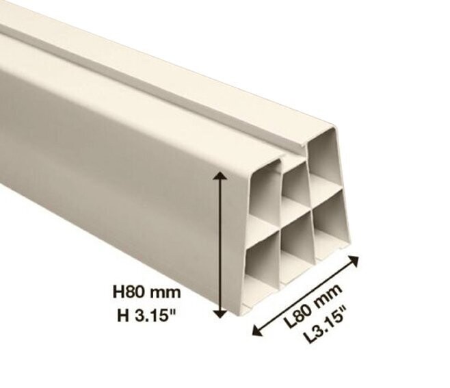 NICCONS - BASE A PAVIMENTO IN PVC RIGIDO AVORIO 80 X 450 MM. PER UNITA' ESTERNE PER CLIMATIZZATORI 100 KG. 9898-031-01