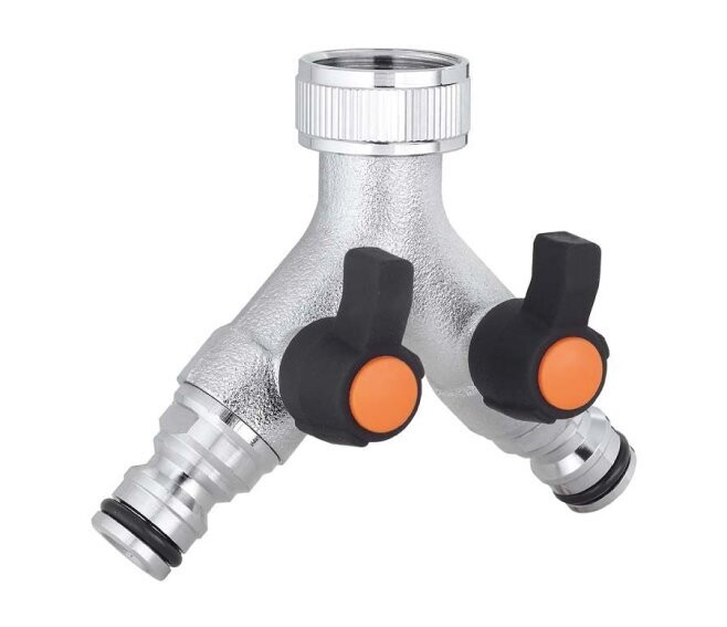 CLABER - PRESA RUBINETTO A 2 VIE REGOLABILI IN OTTONE CROMATO 9602