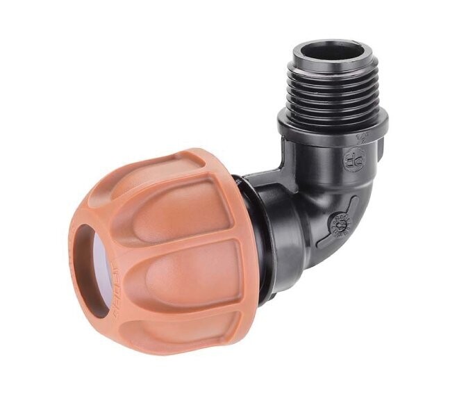 CLABER - RACCORDO A GOMITO DN. 20 MM. FILETTO 1/2” M PER IRRIGATORI 90324