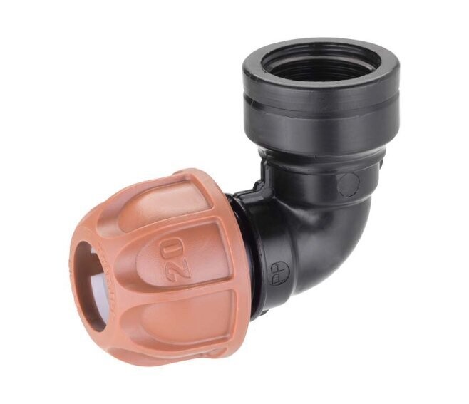 CLABER - RACCORDO A GOMITO DN. 20 MM. FILETTO 3/4” F 90326