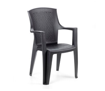 IPAE PROGARDEN - EDEN SEDIA IMPILABILE MONOBLOCCO COLORE ANTRACITE EDN025AN