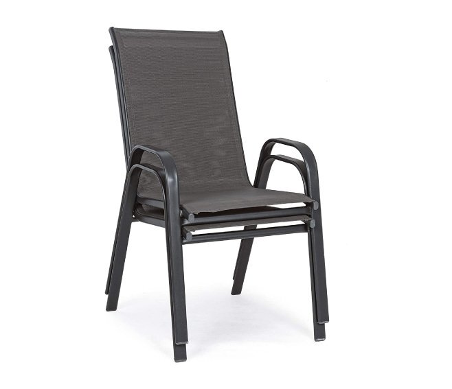 BIZZOTTO - MARTINEZ SEDIA IMPILABILE CON BRACCIOLI ANTRACITE 802772