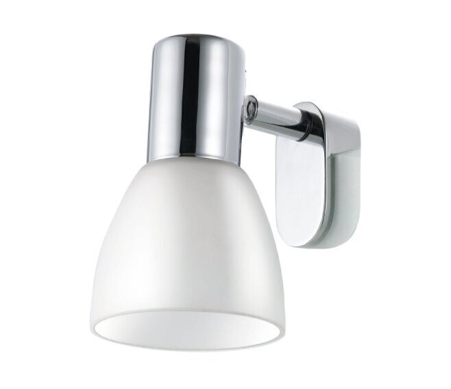 EGLO - STICKER LAMPADA DA SPECCHIO CROMO CON PARALUME IN VETRO BIANCO E14 1X40W 85832